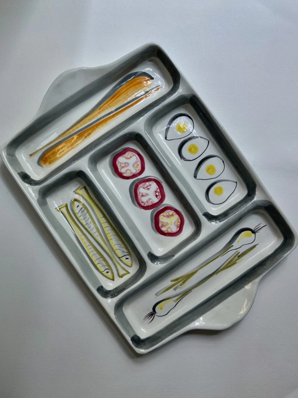 Italian MCM Hand Painted Art Pottery Tray